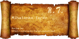 Mihalenko Teréz névjegykártya